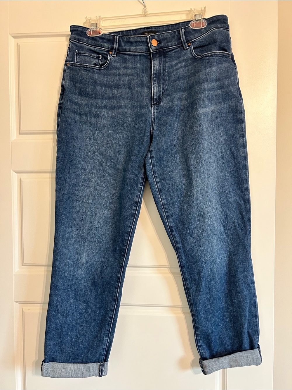 Ann Taylor Boyfriend Jeans in Medium Blue Denim